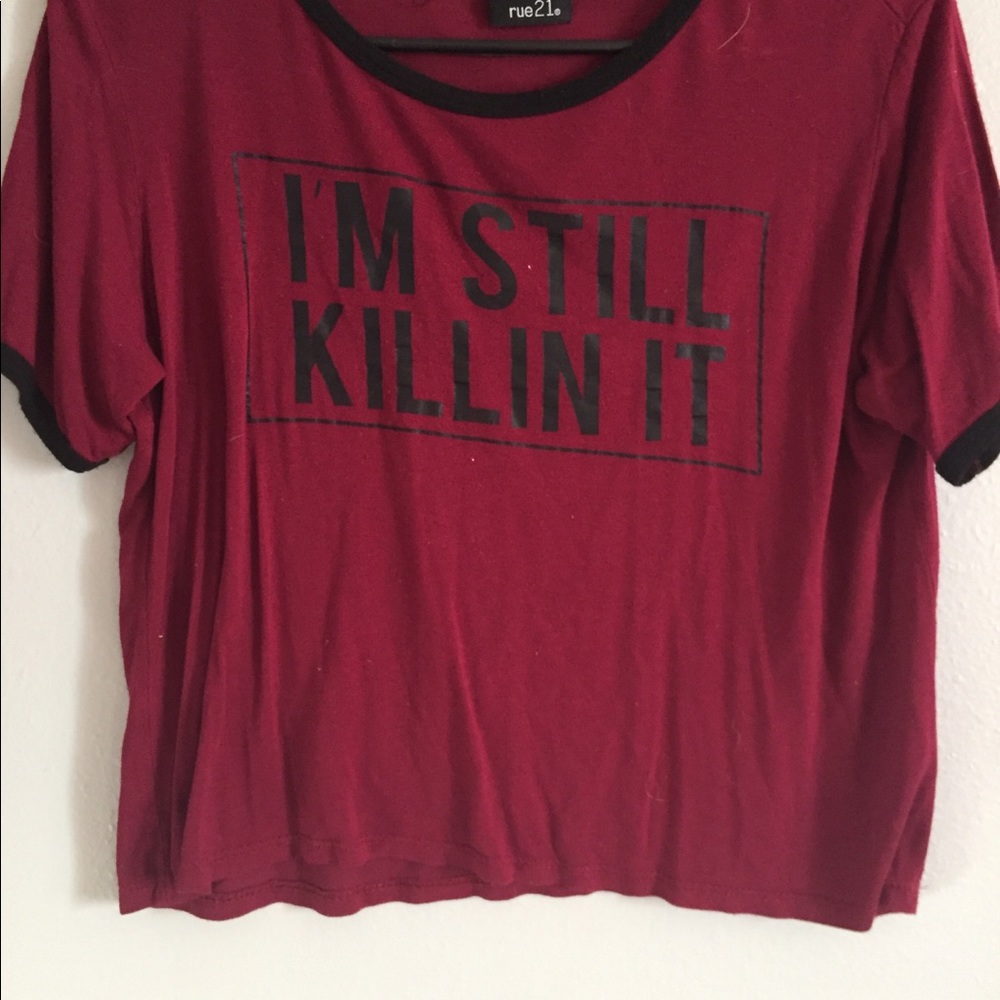 Maroon and black shirt